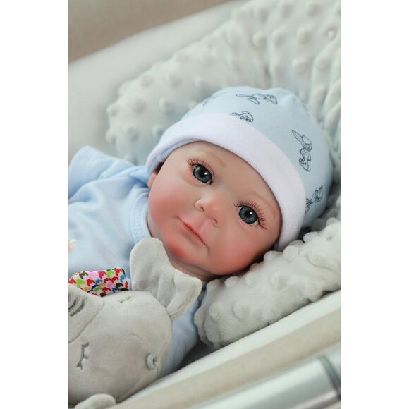🆕 Brand New - 17-Inch Realistic Newborn Boy Soft Cloth Body Reborn Baby Doll - Picture 1 of 8